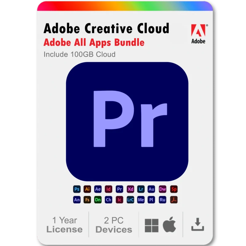 Premiere Pro 2025 1 Year Subscription All Adobe Creative Cloud Apps Bundle